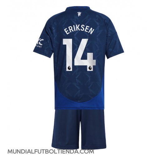 Camiseta Manchester United Christian Eriksen #14 Segunda Equipación Replica 2024-25 para niños mangas cortas (+ Pantalones cortos)